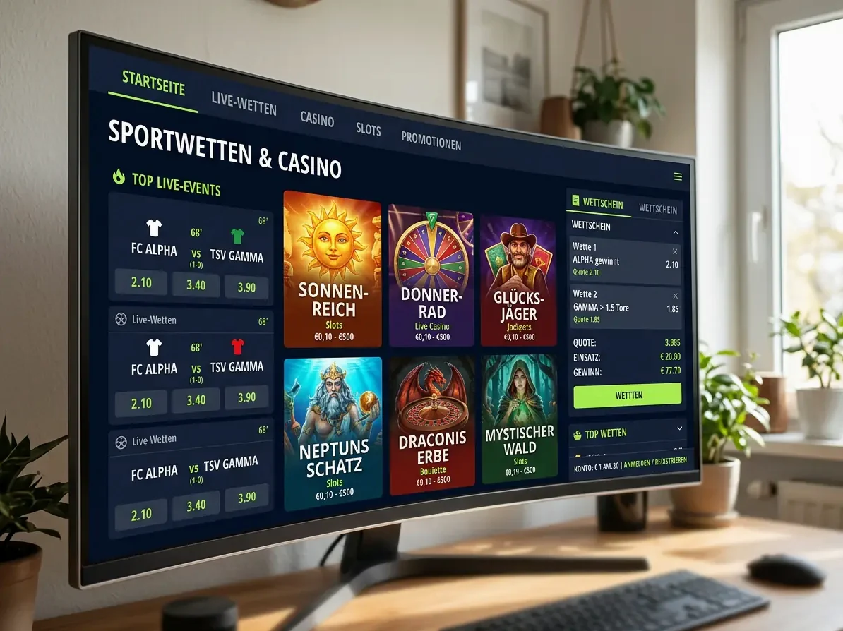 Lobby von Go Fish mit Slots, Live-Casino und Tischspielen